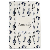 Cute Musical Notes Patroon Medium Cadeauzakje (Voorkant)
