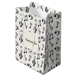 Cute Musical Notes Patroon Medium Cadeauzakje