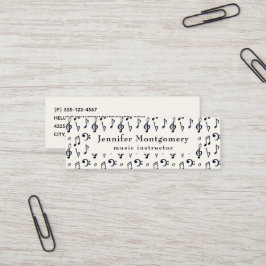 Cute Musical Notes Patroon Mini Visitekaartje