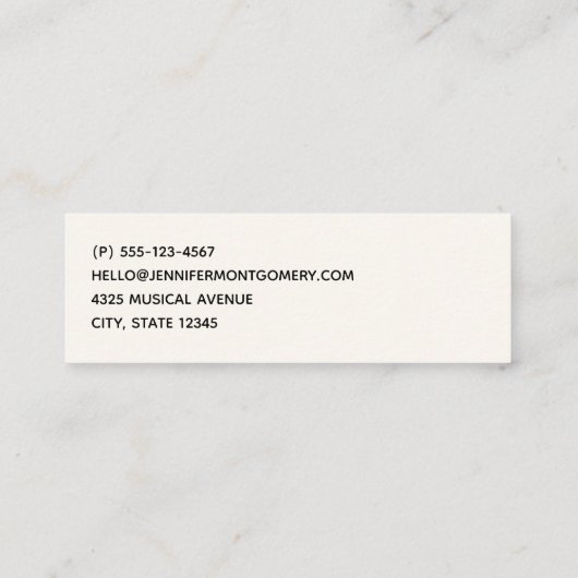 Cute Musical Notes Patroon Mini Visitekaartje (Achterkant)