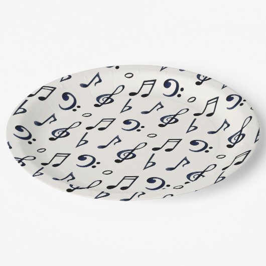 Cute Musical Notes Patroon Papieren Bordje (Gekanteld)