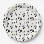 Cute Musical Notes Patroon Papieren Bordje (Voorkant)