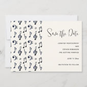 Cute Musical Notes Patroon Save The Date (Voorkant)