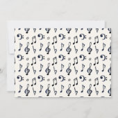 Cute Musical Notes Patroon Save The Date (Achterkant)
