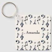 Cute Musical Notes Patroon Sleutelhanger (Voorkant)