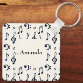 Cute Musical Notes Patroon Sleutelhanger (Achterkant)