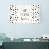 Cute Musical Notes Patroon Spandoek (Beurs)