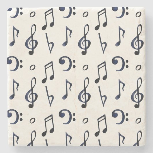 Cute Musical Notes Patroon Stenen Onderzetter (Voorkant)