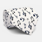 Cute Musical Notes Patroon Stropdas (Opgerold)
