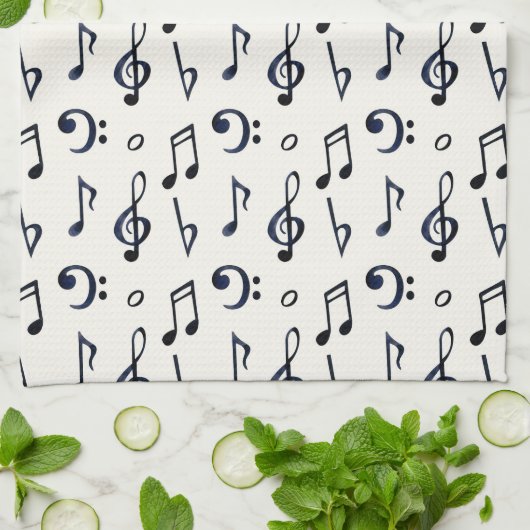 Cute Musical Notes Patroon Theedoek (Gevouwen)
