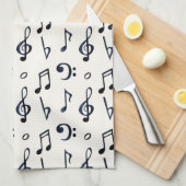 Cute Musical Notes Patroon Theedoek (Quarter Fold)
