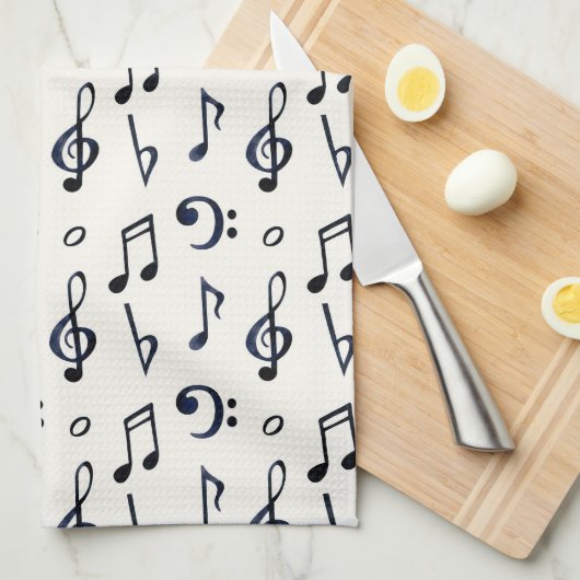 Cute Musical Notes Patroon Theedoek (Quarter Fold)