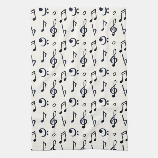 Cute Musical Notes Patroon Theedoek (Verticaal)