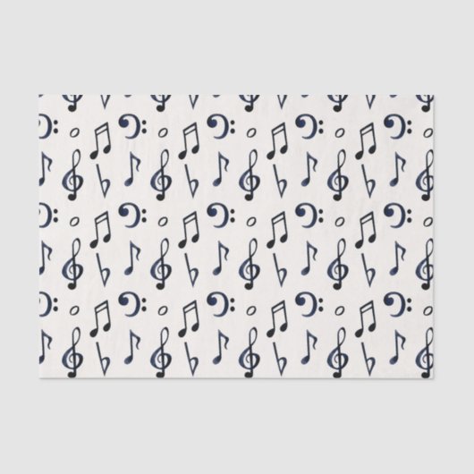 Cute Musical Notes Patroon Tissuepapier (Voorkant)