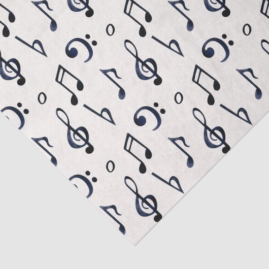Cute Musical Notes Patroon Tissuepapier (Detail)