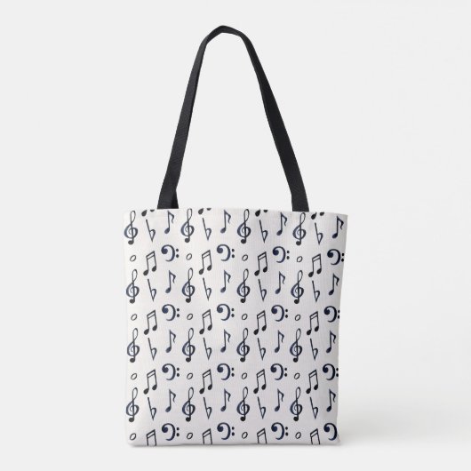 Cute Musical Notes Patroon Tote Bag (Achterkant)