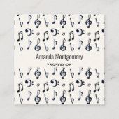 Cute Musical Notes Patroon Vierkante Visitekaartje (Voorkant)