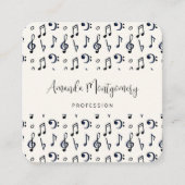 Cute Musical Notes Patroon Vierkante Visitekaartje (Voorkant)