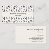 Cute Musical Notes Patroon Visitekaartje (Voorkant / Achterkant)