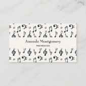 Cute Musical Notes Patroon Visitekaartje (Voorkant)