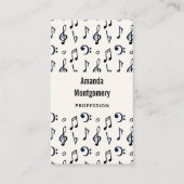 Cute Musical Notes Patroon Visitekaartje (Voorkant)