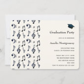 Cute Musical Notes Pattern Afstuderen Kaart (Voorkant)