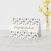 Cute Musical Notes Pattern Afstuderen Kaart (Gele Bloem)