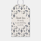 Cute Musical Notes Pattern Birthday Cadeaulabel (Voorkant)