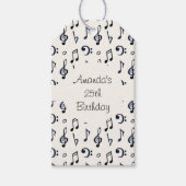 Cute Musical Notes Pattern Birthday Cadeaulabel (Voorkant)