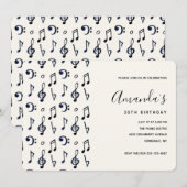 Cute Musical Notes Pattern Birthday Kaart (Voorkant / Achterkant)