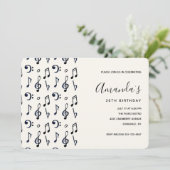 Cute Musical Notes Pattern Birthday Kaart (Staand voorkant)