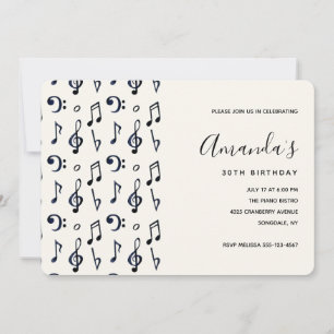 Cute Musical Notes Pattern Birthday Kaart