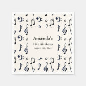 Cute Musical Notes Pattern Birthday Servet (Voorkant)