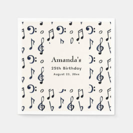 Cute Musical Notes Pattern Birthday Servet