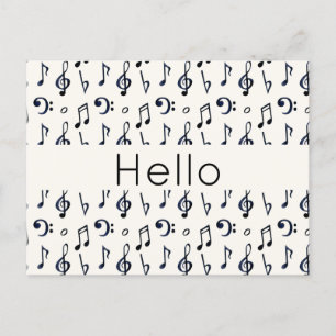 Cute Musical Notes Pattern Hallo Briefkaart