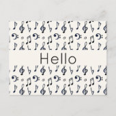 Cute Musical Notes Pattern Hallo Briefkaart (Voorkant)