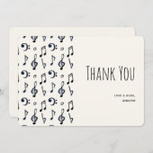 Cute Musical Notes Pattern Hartelijk dank Bedankkaart (Voorkant / Achterkant)
