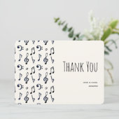 Cute Musical Notes Pattern Hartelijk dank Bedankkaart (Staand voorkant)