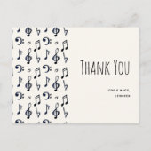 Cute Musical Notes Pattern Hartelijk dank Briefkaart (Voorkant)