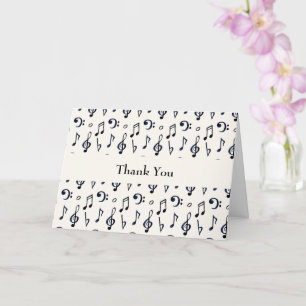 Cute Musical Notes Pattern Hartelijk dank Kaart