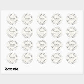 Cute Musical Notes Pattern Hartelijk dank Ronde Sticker (Vel)