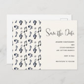 Cute Musical Notes Pattern Save the Date Uitnodiging Briefkaart (Voorkant / Achterkant)