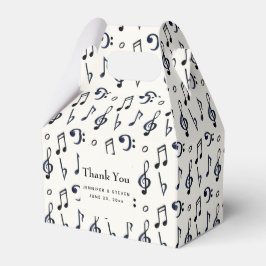 Cute Musical Notes Pattern Wedding Bedankdoosjes