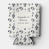 Cute Musical Notes Pattern Wedding Blikjeskoeler (Voorkant)
