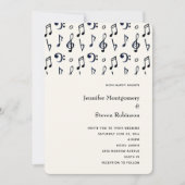 Cute Musical Notes Pattern Wedding Kaart (Voorkant)