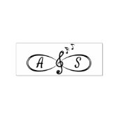 Cute Musical Notes Treble Clef Infinity Monogramme Rubberstempel (Afrduk)