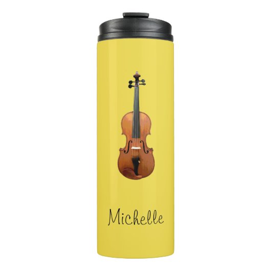 Cute Musical Violin Custom Thermosbeker (Voorkant)