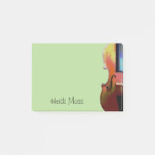 Cute Musical Violin Green Post-it® Notes (Voorkant)