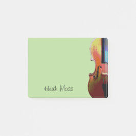Cute Musical Violin Green Post-it® Notes