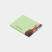 Cute Musical Violin Green Post-it® Notes (Schuin)
